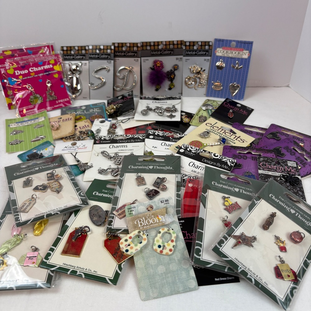 Jewelry Making Charm Lot Blue Moon Beads Cousin Bead Treasures Pendants Brooches